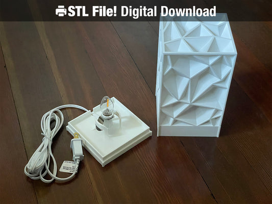 Crinkle lamp base for clip-in accessory bulb STL file