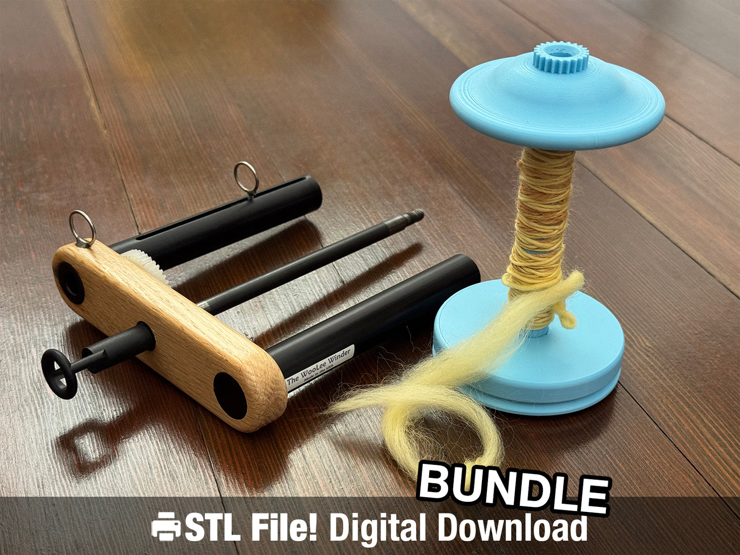 Spinning Wheel Bobbin for Ashford Joy with WooLee Winder Regular STL Bundle