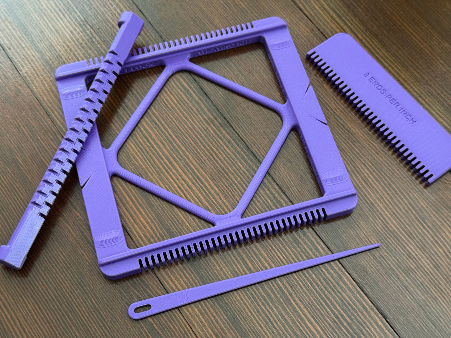 Pocket Loom Weaving Kit 4"x4" 8-dent STL Bundle