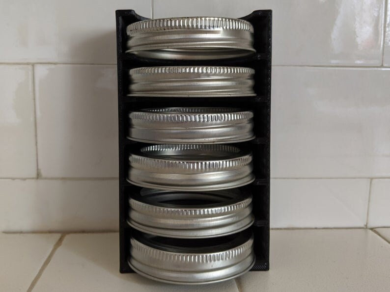 Mason Jar 6-Lid Rack Organizer STL Bundle