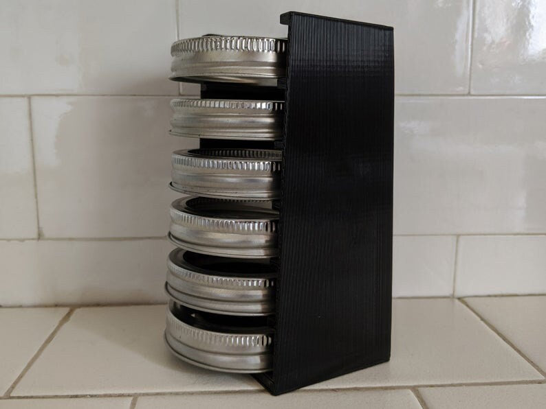 Mason Jar 6-Lid Rack Organizer STL Bundle