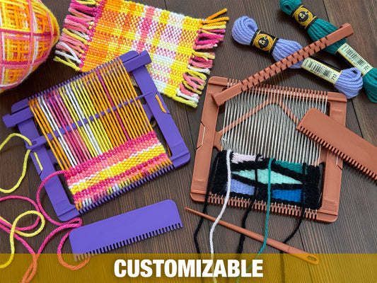 Pocket Loom Weaving Kit 4"x4" Customizable dent