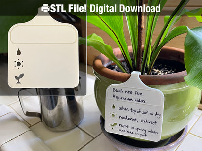 Houseplant Write-on Care Tag STL File