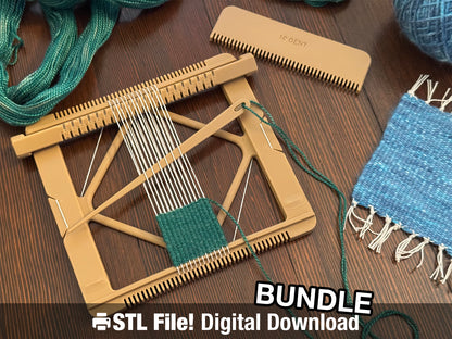 Pocket Loom Weaving Kit 4"x4" 10-dent STL Bundle