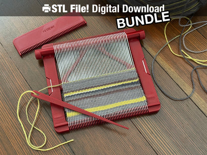 Pocket Loom Weaving Kit 4"x4" 12-dent STL Bundle