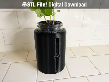 Kratky Jar Sleeve for Indoor Mason Jar Hydroponics STL File