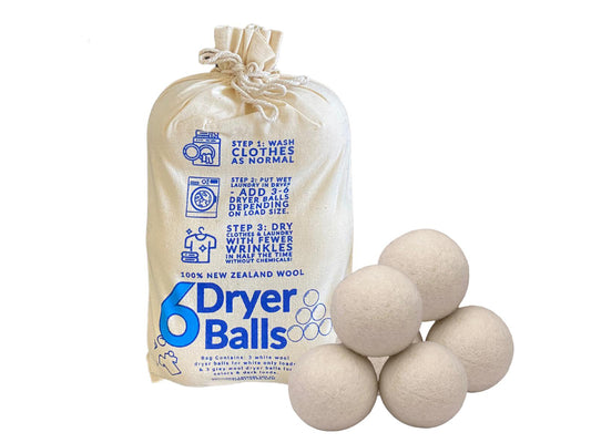Felted Wool Dryer Balls 6-pack