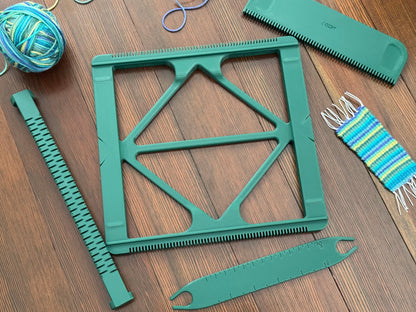 Pocket Loom Weaving Kit 7"x7" 8-dent STL Bundle
