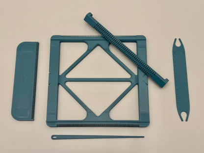 PHOTO SAMPLE Pocket Loom Weaving Kit 7"x7" 12-dent