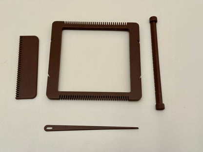 PROTOTYPE Pocket Loom Weaving Kit 4"x4" 8(ish)-dent