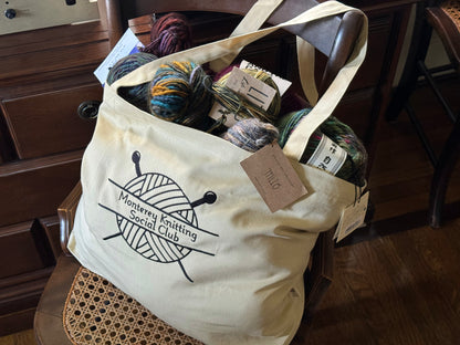 Monterey Knitting Social Club Large Organic Cotton Tote Bag