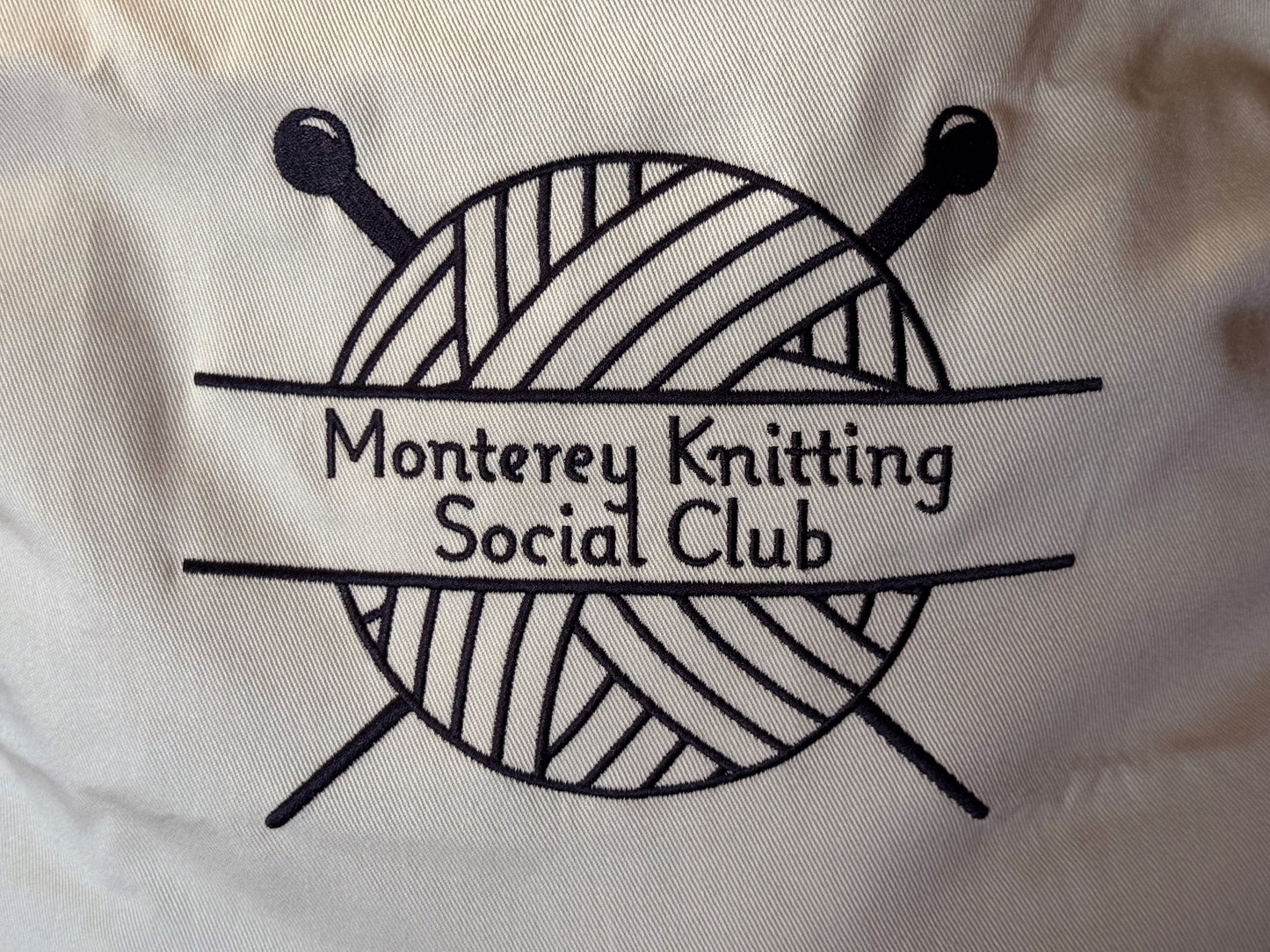 Monterey Knitting Social Club Large Organic Cotton Tote Bag