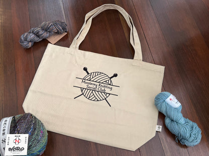 Monterey Knitting Social Club Large Organic Cotton Tote Bag